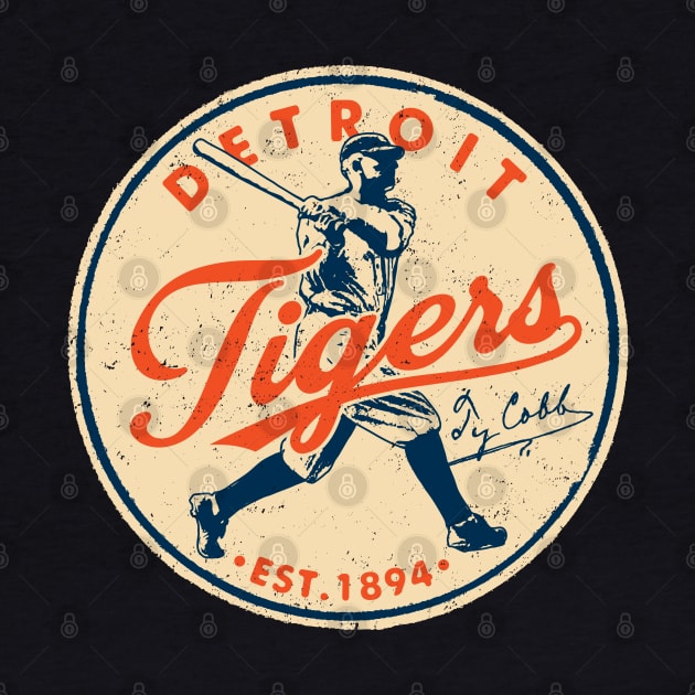 Vintage Detroit Tigers 3 by Buck Tee by Buck Tee